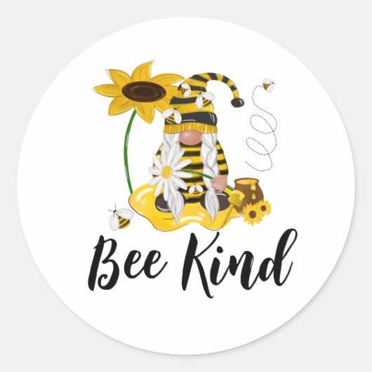Bee Mine Gnome Yellow Sunflower Craft Stickers (Vorderseite)