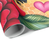 Bee Mine Golden Honey Liebe Geschenkpapier (Rolleneckpunkt)