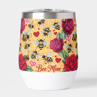 Bee Mine Golden Honey Liebe Stemless Wine Tumbler