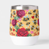 Bee Mine Golden Honey Liebe Stemless Wine Tumbler (Rückseite)