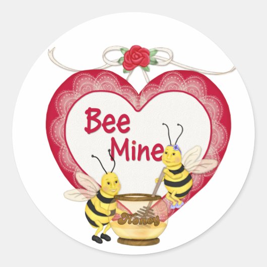 Bee Mine Honey Runder Aufkleber (Vorderseite)