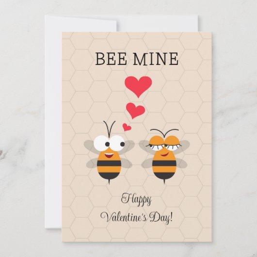 Bee Mine Honeybee Niedlich Valentinstag Feiertagskarte (Vorderseite)