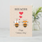 Bee Mine Honeybee Niedlich Valentinstag Feiertagskarte (Stehend Vorderseite)