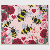 Bee Mine Liebe Buzz Design Geschenkpapier (Flach)