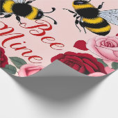 Bee Mine Liebe Buzz Design Geschenkpapier (Ecke)