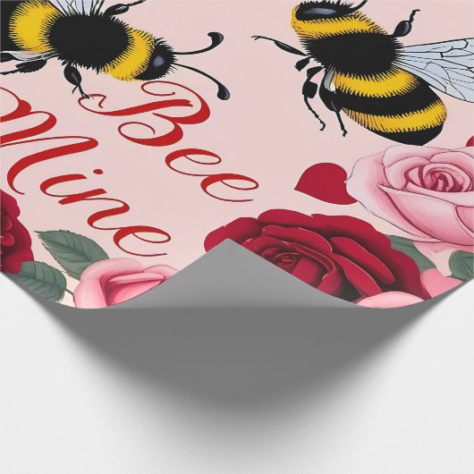 Bee Mine Liebe Buzz Design Geschenkpapier (Ecke)