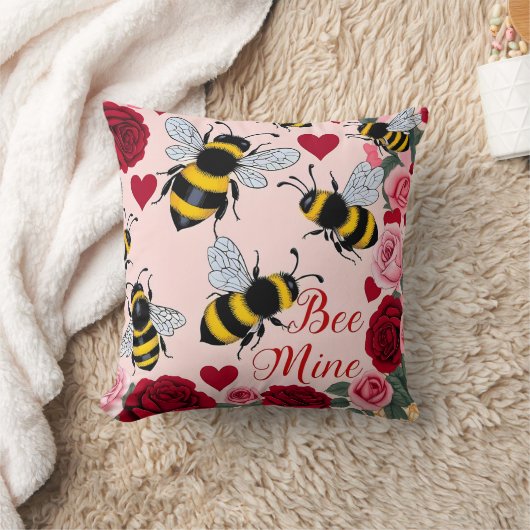 Bee Mine Liebe Buzz Design Kissen (Decke)