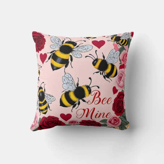 Bee Mine Liebe Buzz Design Kissen (Rückseite)