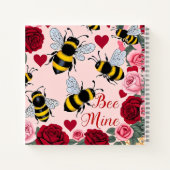 Bee Mine Liebe Buzz Design SpiralNotebook Notizblock (Rückseite)