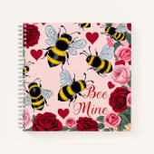 Bee Mine Liebe Buzz Design SpiralNotebook Notizblock (Vorderseite)