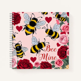 Bee Mine Liebe Buzz Design SpiralNotebook Notizblock