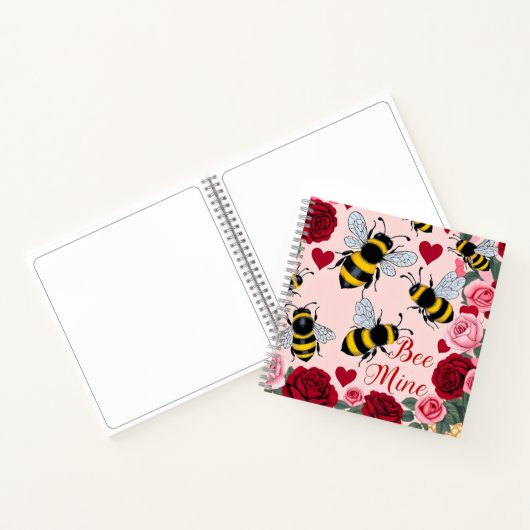 Bee Mine Liebe Buzz Design SpiralNotebook Notizblock (Innenseite)