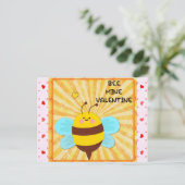 Bee Mine Niedlich Happy Valentines Day Postkarte (Stehend Vorderseite)