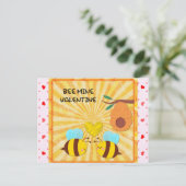 Bee Mine Niedlich Happy Valentines Day Postkarte (Stehend Vorderseite)