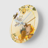 "Bee Mine" Niedliche Biene Funny Valentine Runde Wanduhr (Winkel)