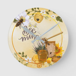 "Bee Mine" Niedliche Biene Funny Valentine Runde Wanduhr