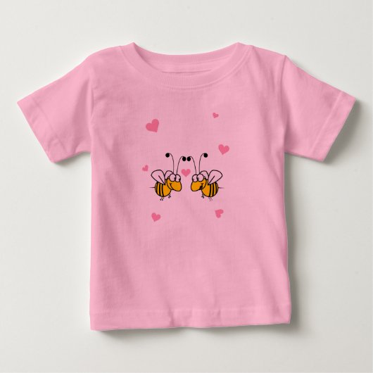Bee Mine Pink Säugling T - Shirt (Vorderseite)