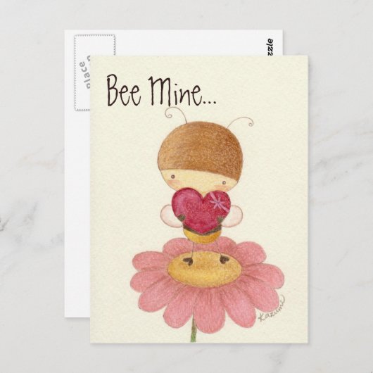 Bee Mine Postcard Postkarte (Vorne/Hinten)