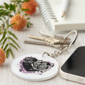 Bee mine" romantisches Skelett Pärchen Schlüsselan Schlüsselanhänger (Vorderseite rechts)