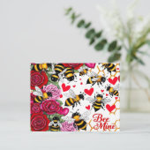 Bee Mine Sweet Honeycomb Blooms Feiertagspostkarte (Stehend Vorderseite)
