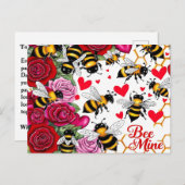 Bee Mine Sweet Honeycomb Blooms Feiertagspostkarte (Vorne/Hinten)