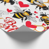 Bee Mine Sweet Honeycomb Blooms Geschenkpapier (Ecke)