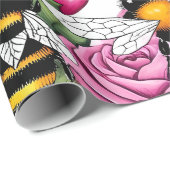 Bee Mine Sweet Honeycomb Blooms Geschenkpapier (Rolleneckpunkt)