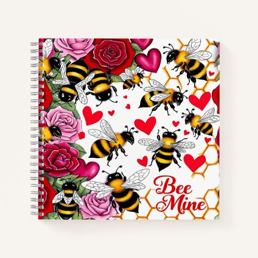 Bee Mine Sweet Honeycomb Blooms Notizblock (Vorderseite)