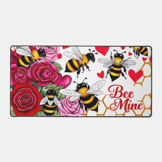 Bee Mine Sweet Honeycomb Blooms Schreibtischunterlage (Vorderseite)