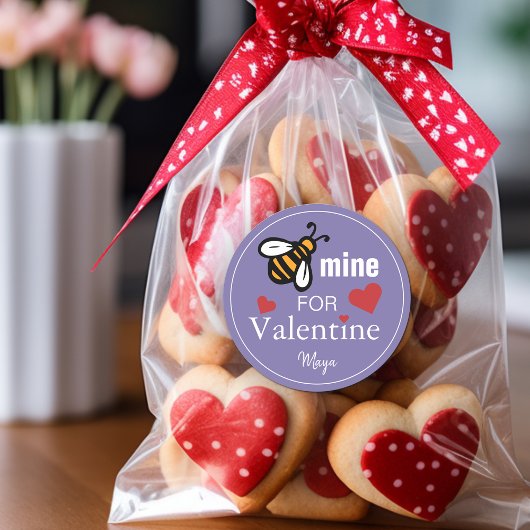 Bee Mine Valentine Bevorzugung Runder Aufkleber