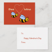 Bee Mine Valentine Card Mitteilungskarte (Vorne/Hinten)