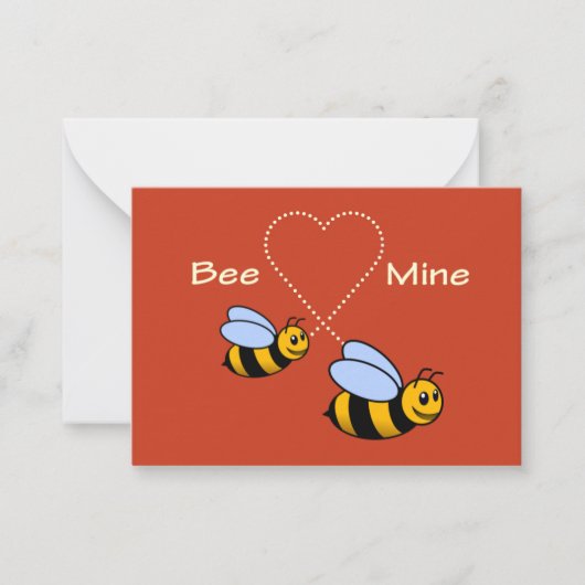 Bee Mine Valentine Card Mitteilungskarte (Vorderseite)
