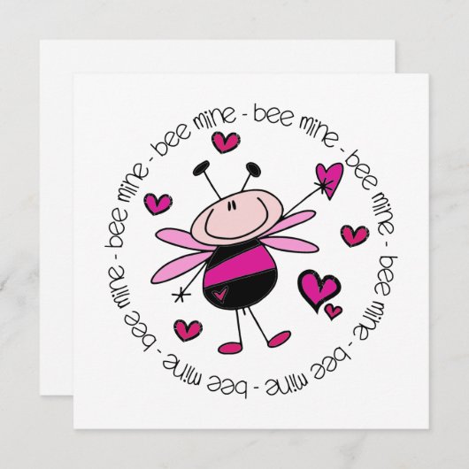 Bee Mine Valentine Feiertagskarte (Vorne/Hinten)