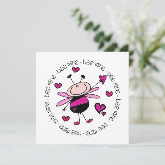 Bee Mine Valentine Feiertagskarte (Stehend Vorderseite)