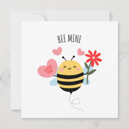 Bee Mine Valentine Flat Card Feiertagskarte
