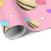 Bee Mine Valentine Geschenkpapier (Rolleneckpunkt)