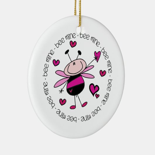 Bee Mine Valentine Keramik Ornament (Rechts)