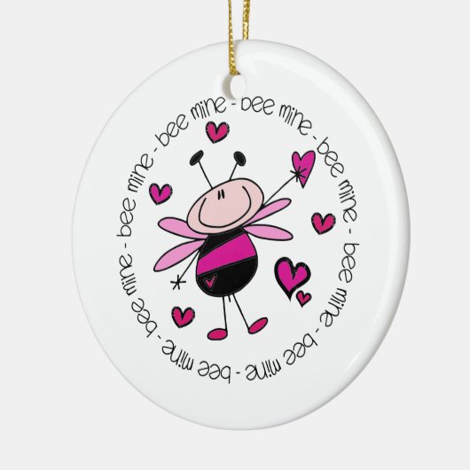 Bee Mine Valentine Keramik Ornament (Links)