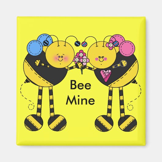 Bee Mine Valentine Magnete Magnet (Vorne)