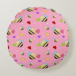 Bee Mine Valentine Rundes Kissen
