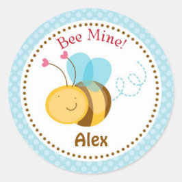 Bee Mine Valentine Stickers (blau) - Boys Children