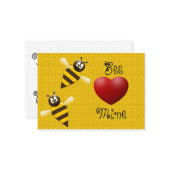 Bee Mine Valentine's Day Card Mitteilungskarte (Vorderseite/Rückseite Beispiel)