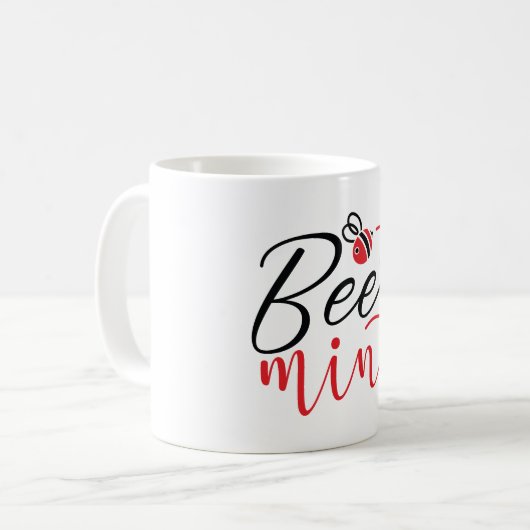 Bee Mine Valentine's Day Liebe Herzromantisch Kaffeetasse (Vorderseite Links)