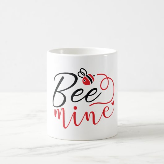 Bee Mine Valentine's Day Liebe Herzromantisch Kaffeetasse (Mittel)