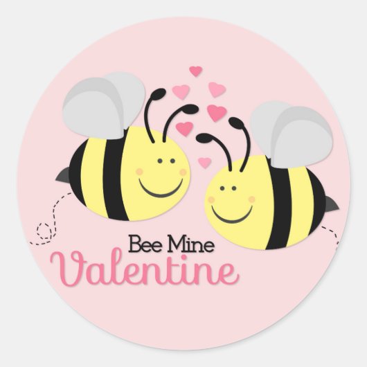 Bee Mine Valentine's Day Stickers (Vorderseite)