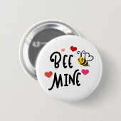 Bee_Mine Valentinstag Button (Vorne & Hinten)