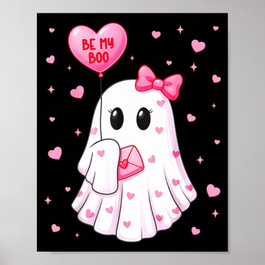 Bee My Boo Heart Boo Ghost Valentine Outfit Women Poster (Vorne)