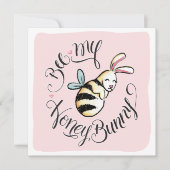 Bee My Honey Bunny Valentine Card Ankündigung (Vorderseite)