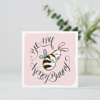 Bee My Honey Bunny Valentine Card Ankündigung