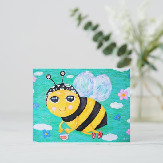 Bee My Honey Postkarte (Stehend Vorderseite)